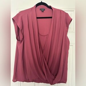 Halogen Nordstrom Women Wrap Front Surplice Split Neck Drapey Short Sleeve XL